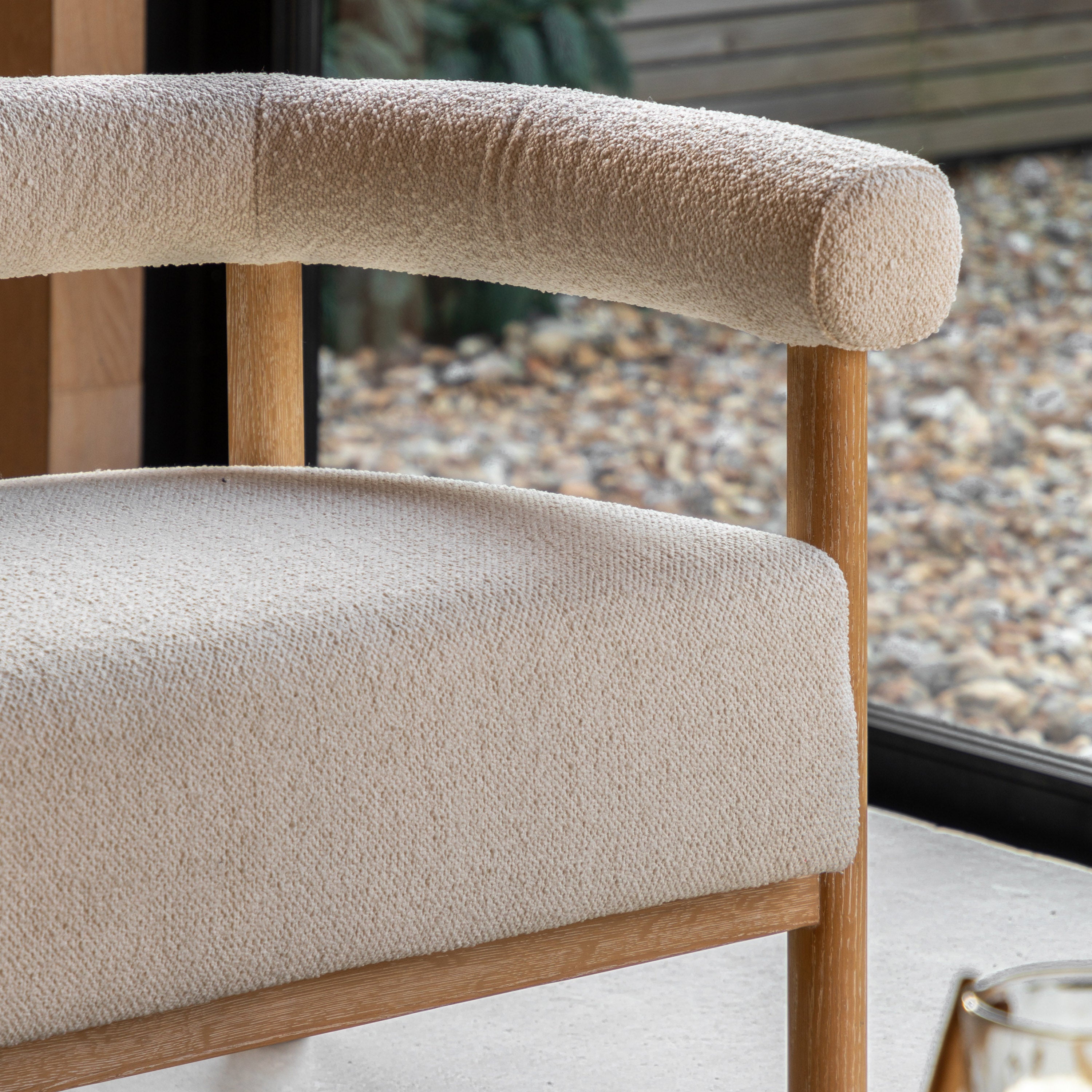 Cammoro Curved White Boucle Sofa